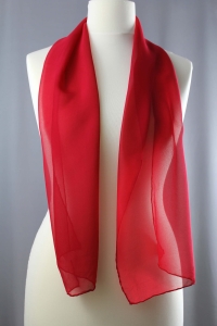 Jedwab naturalny szal żorżeta 138 x 30 czerwony