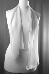 Jedwab naturalny szal żorżeta 138 x 30 ecru