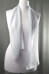 Jedwab naturalny szal żorżeta 138 x 30 jasnoszary