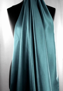 Jedwab naturalny satyna zieleń butelkowa