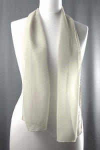 Jedwab naturalny szal żorżeta 138 x 30 kremowy