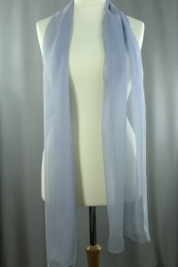 Jedwab naturalny szal żorżeta 180 x 45 szaroniebieski