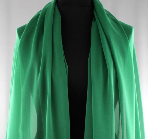 Jedwab naturalny żorżeta zielona