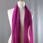 Jedwab naturalny szal żorżeta 180 x 45 amarantowy