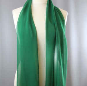 Jedwab naturalny szal żorżeta 180 x 45 zielony