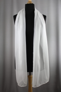 Jedwab naturalny szal żorżeta 180 x 45 ecru