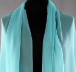 Jedwab naturalny żorżeta jasny turkus