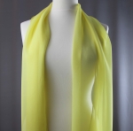 Jedwab naturalny szal żorżeta 180 x 45 żółty