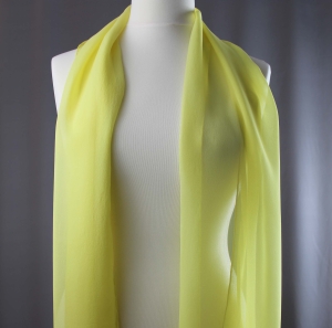 Jedwab naturalny szal żorżeta 180 x 45 żółty