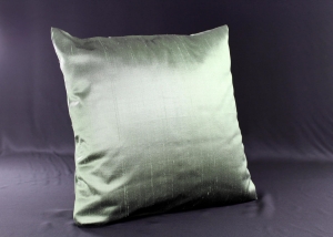 Jedwab naturalny - poszewka z tafty douppioni 40 x 40 cm oliwkowa