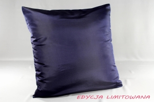 Jedwab naturalny - poszewka z tafty gładkiej 40 x 40 cm granatowa