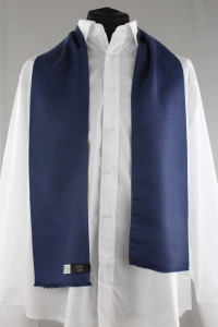 Jedwab naturalny szalik męski 145 x 15 granatowy