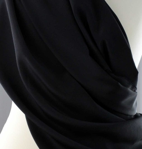 Jedwab naturalny krepa czarna