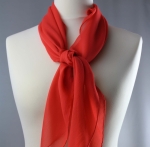 Jedwab naturalny apaszka żorżeta 90 x 90 mandarynkowa